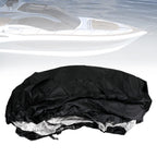 14 to 16 Foot V-Hull Fishing Boat Trailerable Cover Black Waterproof Heavy Duty