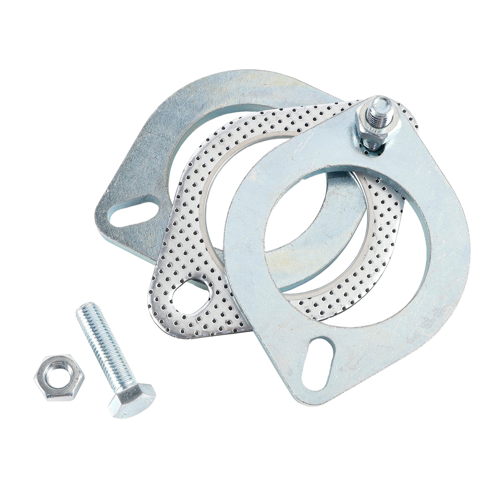2.5 Inch Steel Exhaust Flanges 64mm Pair with Bolts for Pipe Joint Repair