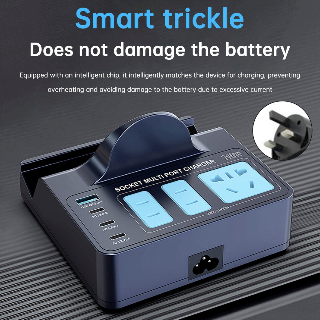 140W PD100W Fast Wireless Smart Charging Station Socket for Notebooks and Quick Charge Enabled Vehicles