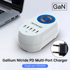 140W Power Delivery Multi-Port Fast Charger with Magnetic Wireless Charging for Laptops and Smartphones EU