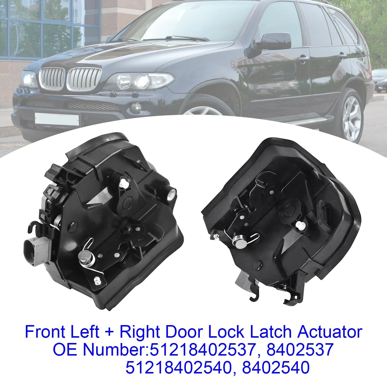2001-2003 BMW X5 E53 4.6is 347 PS Front Door Lock Catch Actuator Pair 51218402537/540 4619cc