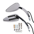 Chrome LED Turn Signal Mirrors with Custom Design for 1990-2021 Electra Street Road Glide