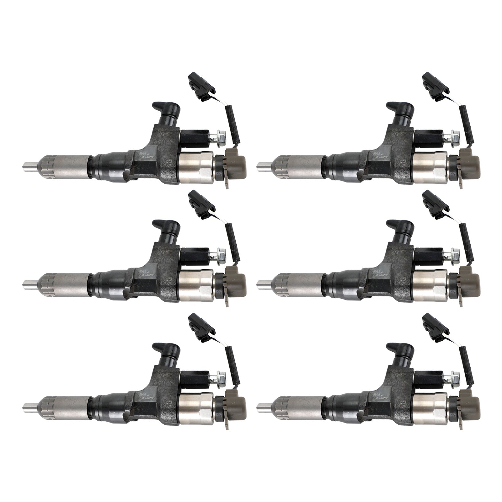 Hino J08E Kobelco 3.8 4.7L Diesel Engine 6 Piece Fuel Injector Set 095000-6593