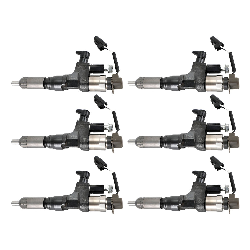 1984-2018 Hino J08E 3.8 4.7L Kobelco Diesel 6 Fuel Injectors 095000-6593
