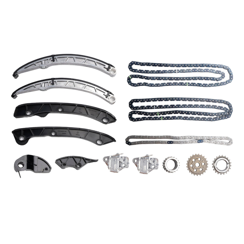 14 Piece Timing Chain Component Kit Compatible with Land Rover LR4 Range Rover 5.0L V8 2010-2015 LR032048 LR072638 LR051013