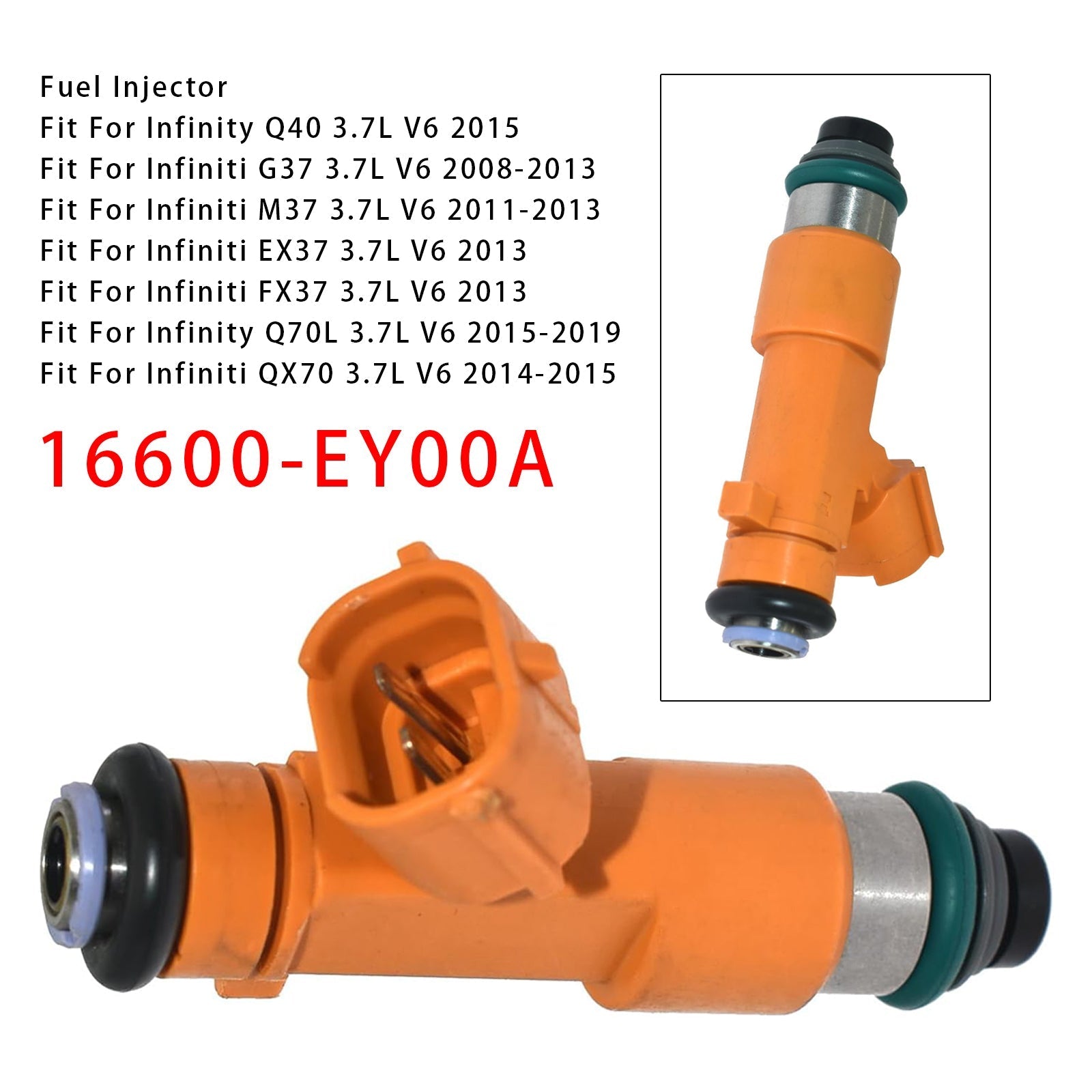16600-EY00A Fuel Injector Replacement for Infiniti Q60 G37 QX70 FX37 Nissan 370Z 3.7L
