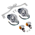 22 Chrome Motorcycle Spotlight Headlight Lamp Universal Coler Switch Fits