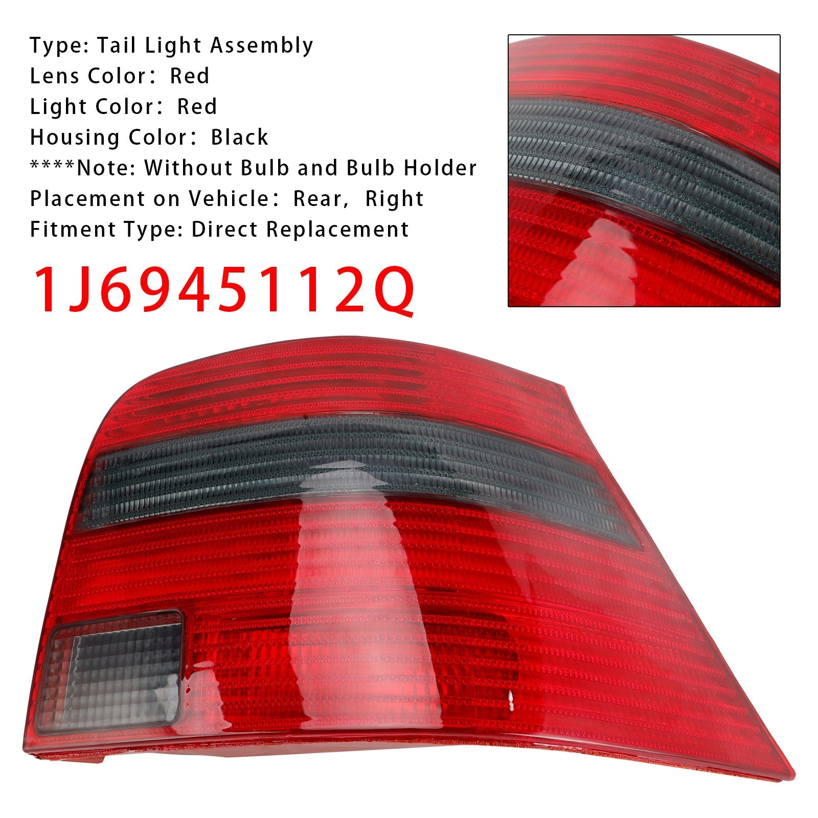1997-2005 Volkswagen Golf MK4 Hatchback Right Taillight 1J6945112S