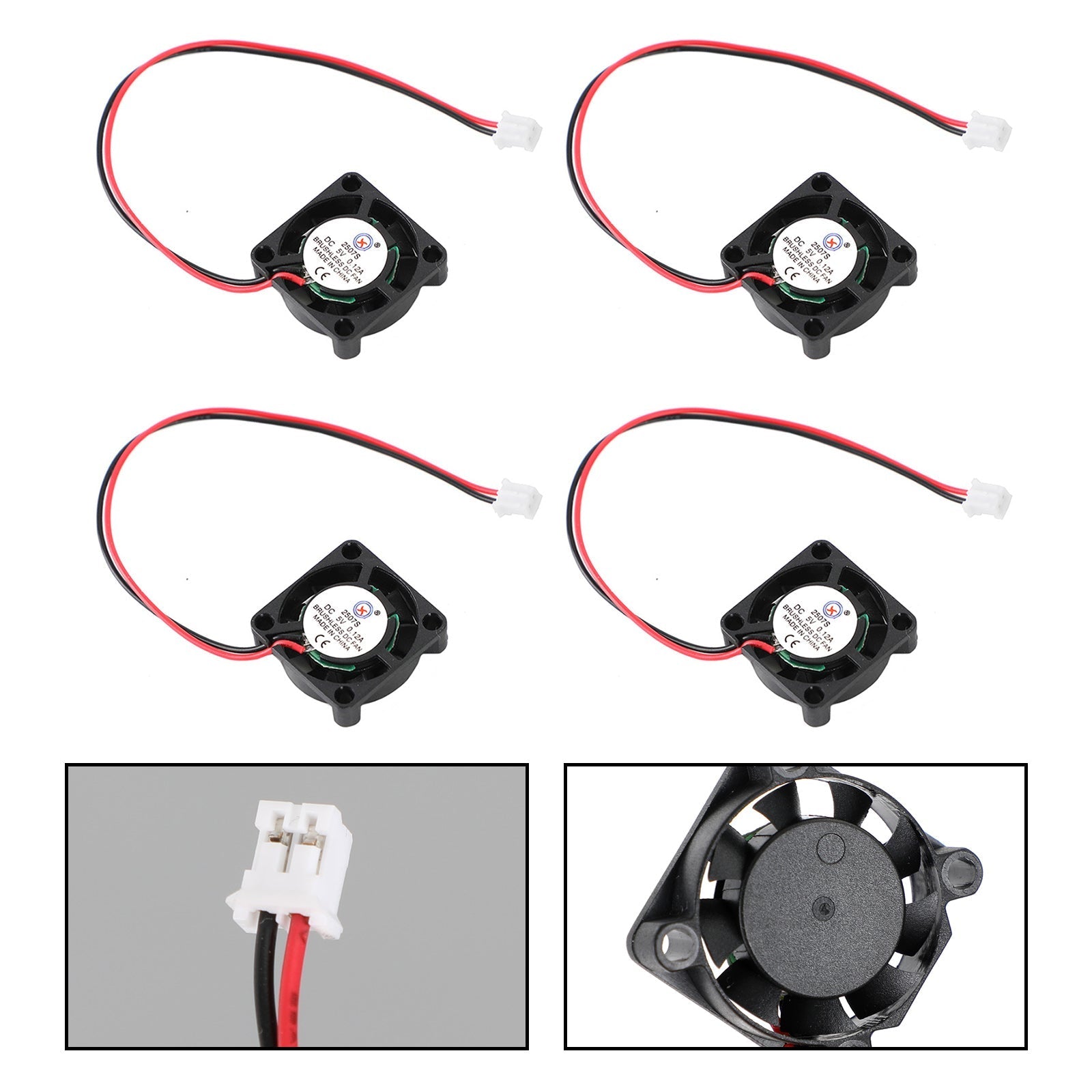 Brushless DC Cooling Blower Fan 2507S 25x25x7mm 5V 0.12A 2 Pin Wire
