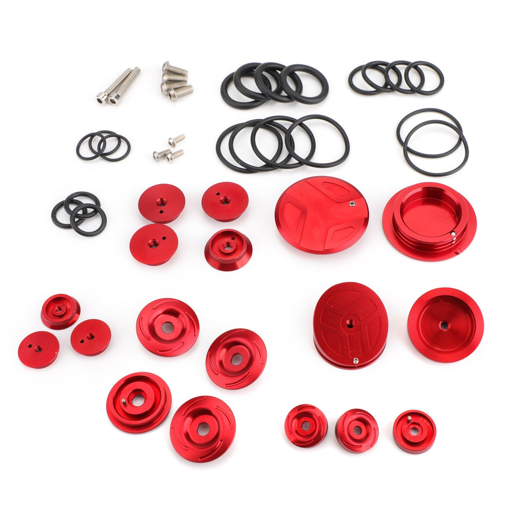 18-Piece Precision CNC Aluminum Side Frame Protection Caps for BMW R1200GS 2013-2019