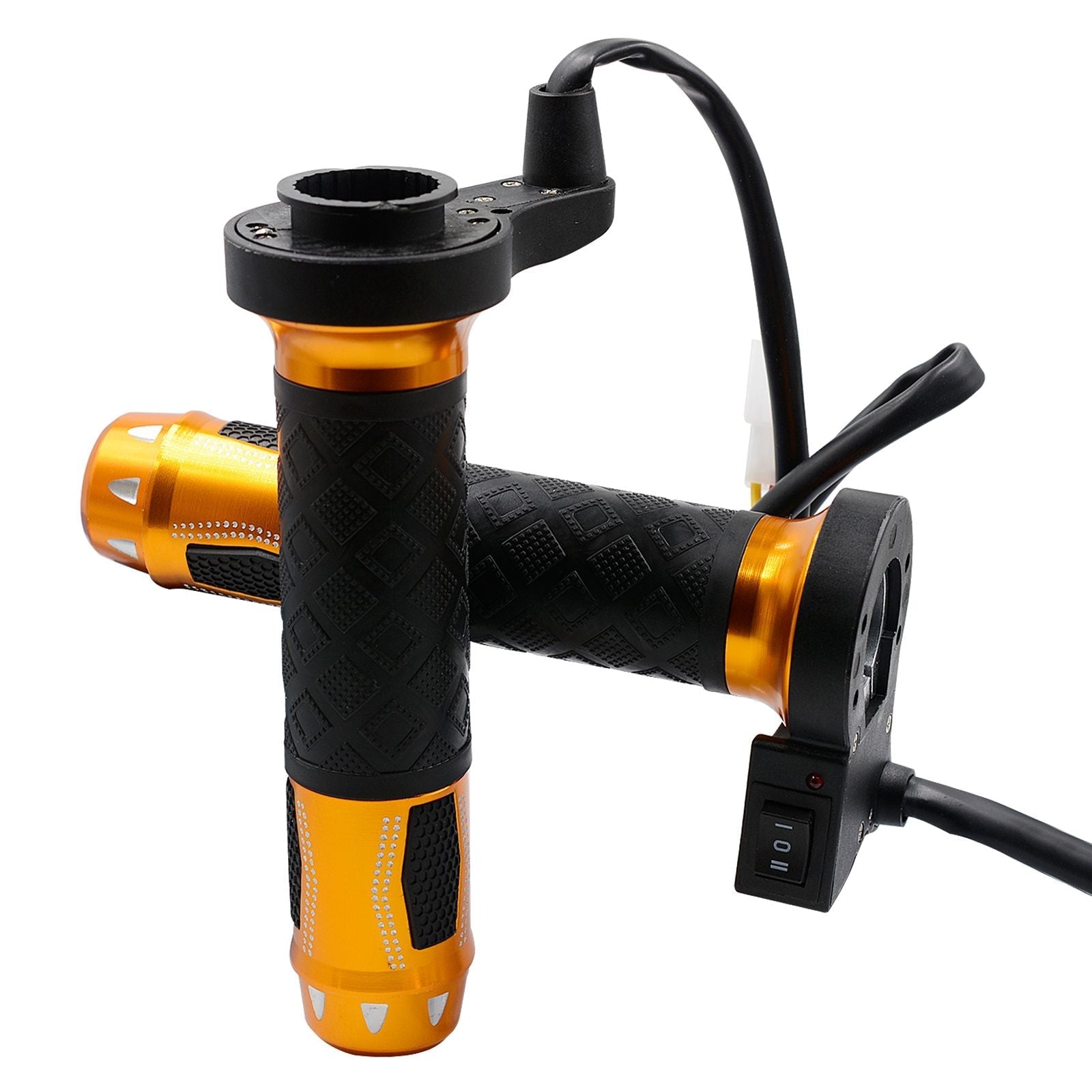 12V Motorcycle Heated Handlebar Grips 22Mm Alu Universal Warmer Gold Generic
