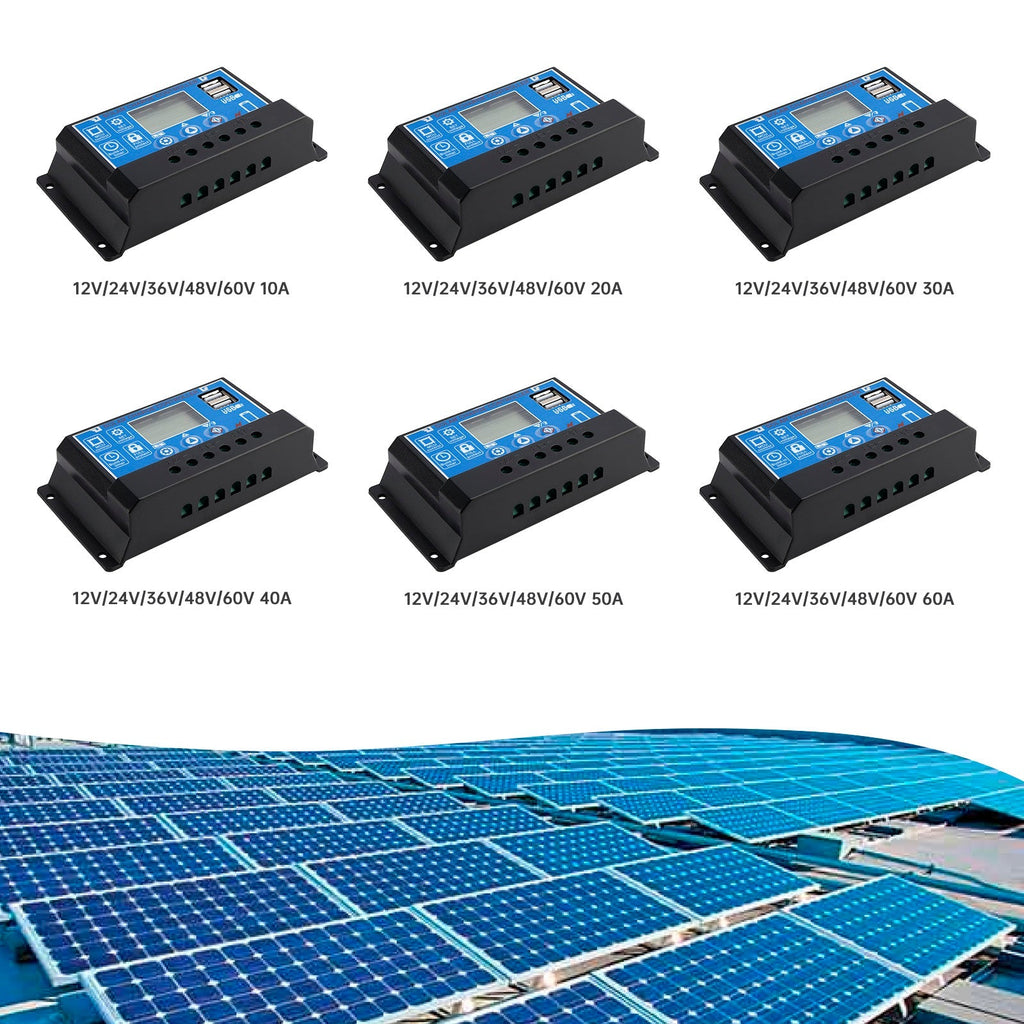 0V Start PWM Solar Charge Controller 12V to 60V Display Current Street Light Control