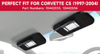 1997-2004 C5 Corvette Black Sun Visors with Vanity Mirrors Pair Shaded