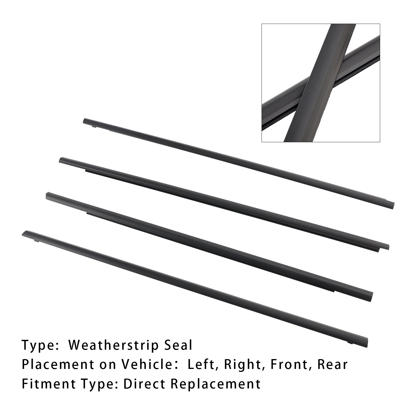 2001 2002 2003 2004 2005 2006 2007 Nissan X-trail Weather Strip Window Seal Kit 4PCS