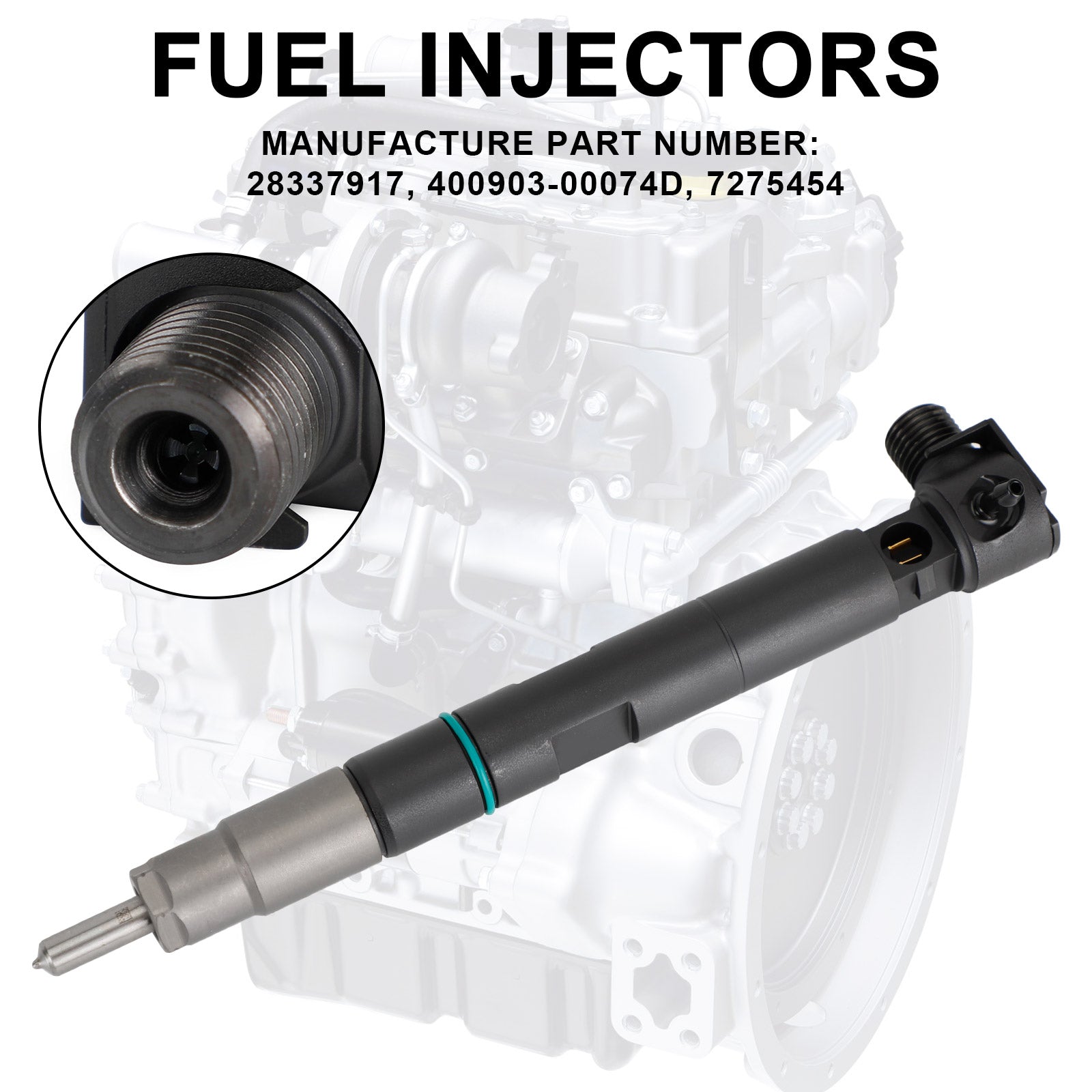 Single Fuel Injector Assembly 400903-00074D Bobcat Doosan D24 D18 Motor 28337917 Express Shipping