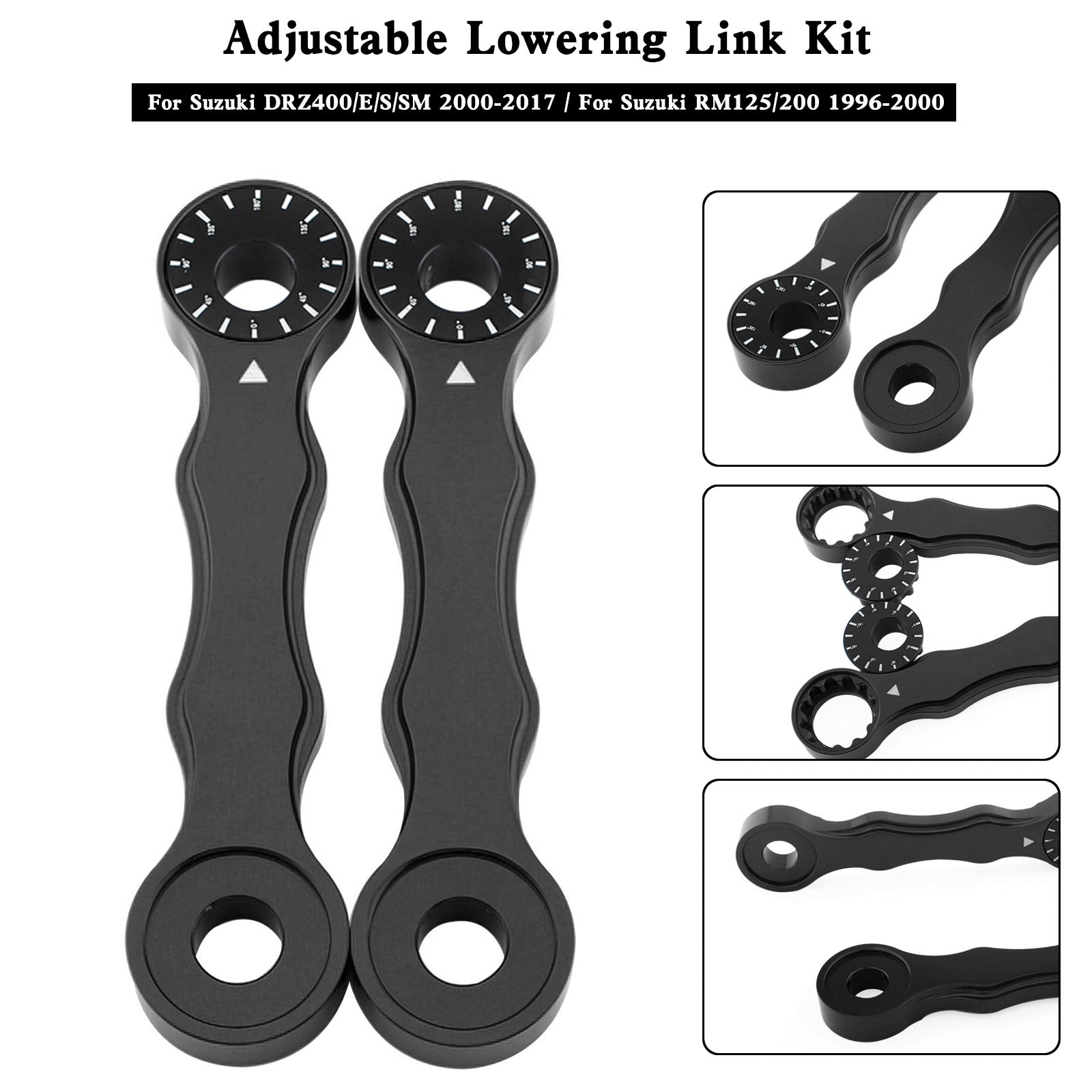 Suzuki DRZ400 DRZ400E DRZ400S DRZ400SM Adjustable Lowering Links