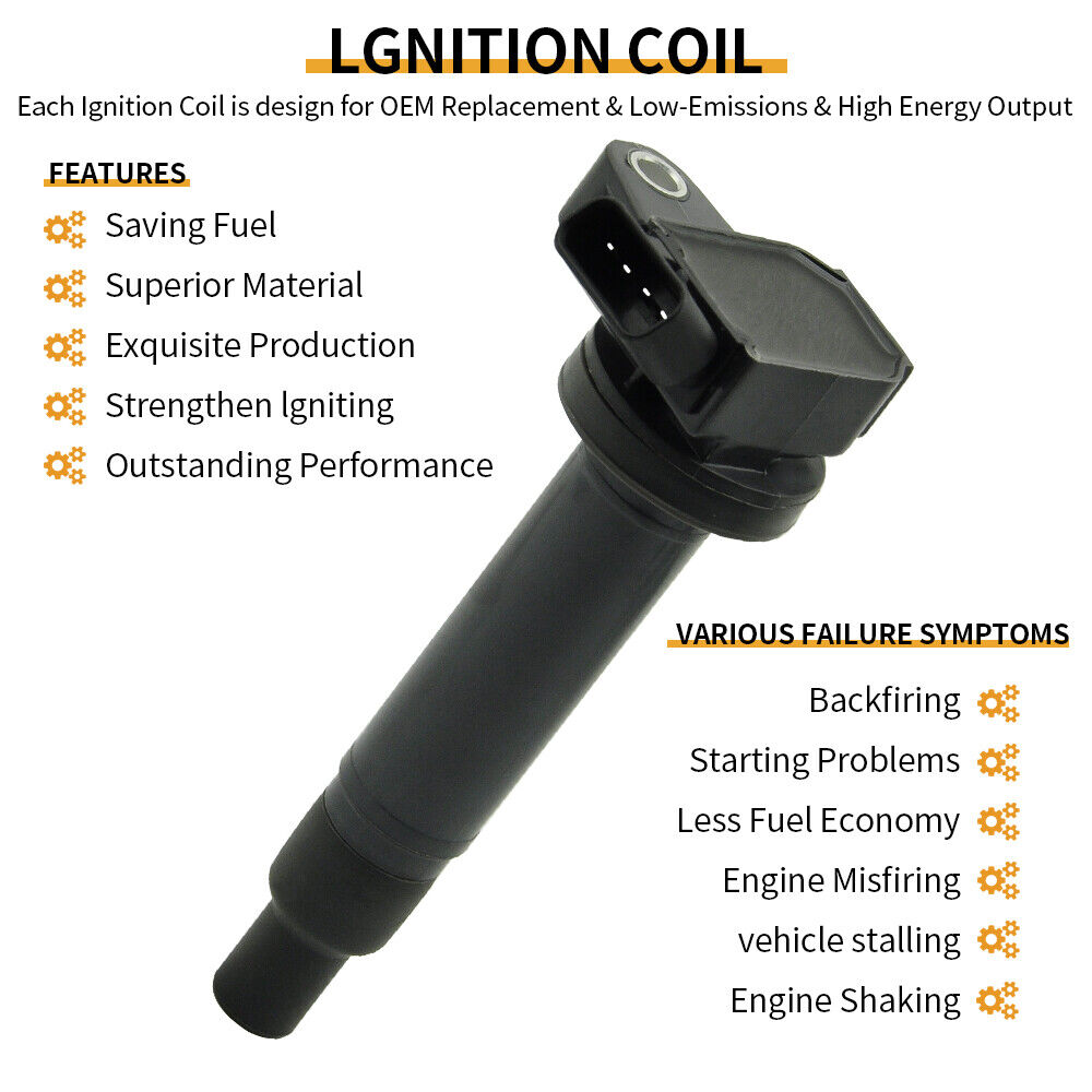8PC Ignition Coil and Spark Plug Kit for 2001-2009 Toyota Sequoia Tundra 4.7L UF230