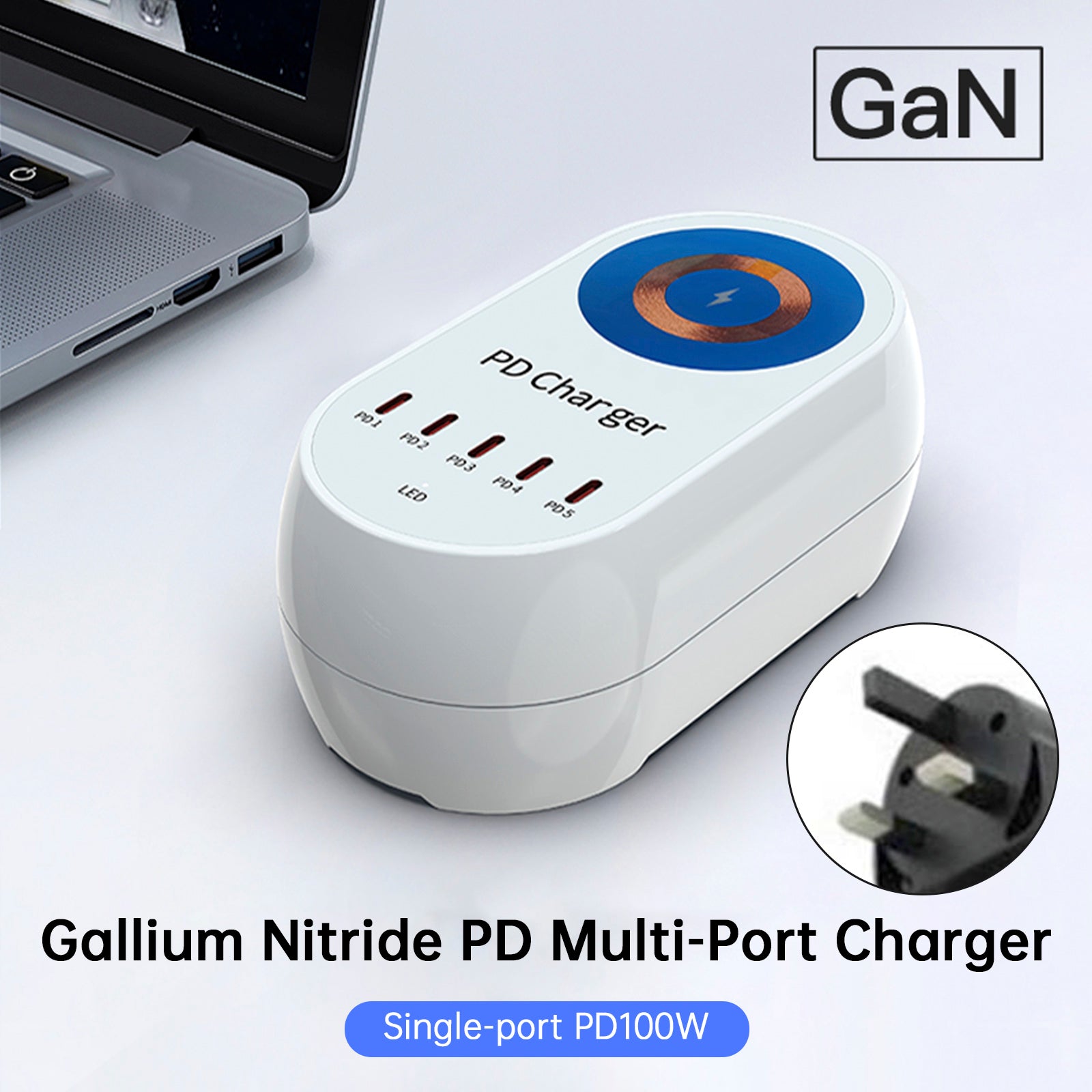 140W Magnetic Wireless Fast Charging Station PD100W for Laptops and Smartphones