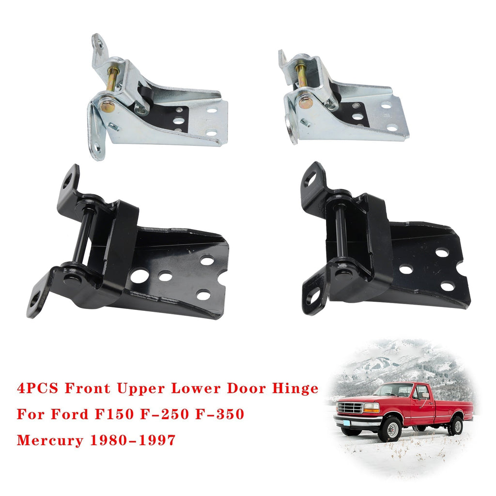 Mercury Cougar 1980-1982 Front Door Hinge Set - Upper and Lower 4 Piece Kit 925-066