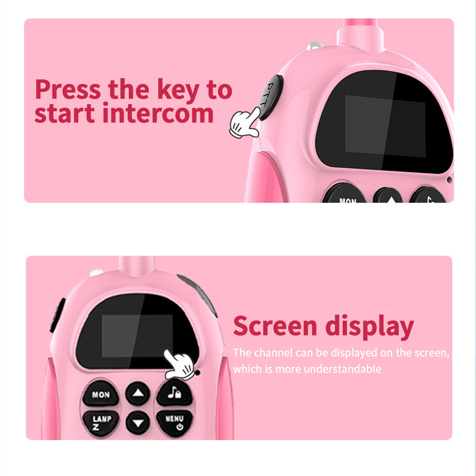 2 Pack Handheld Kids Two Way 22 Channel Walkie Talkies 3 KM Communication Range