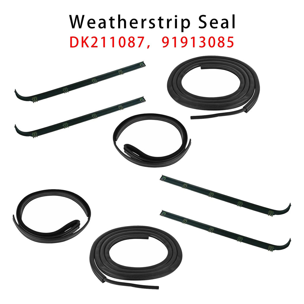 Ford F250 HD 1997 Front Door Window Sweep Weatherstrip Seal 8-Piece Kit