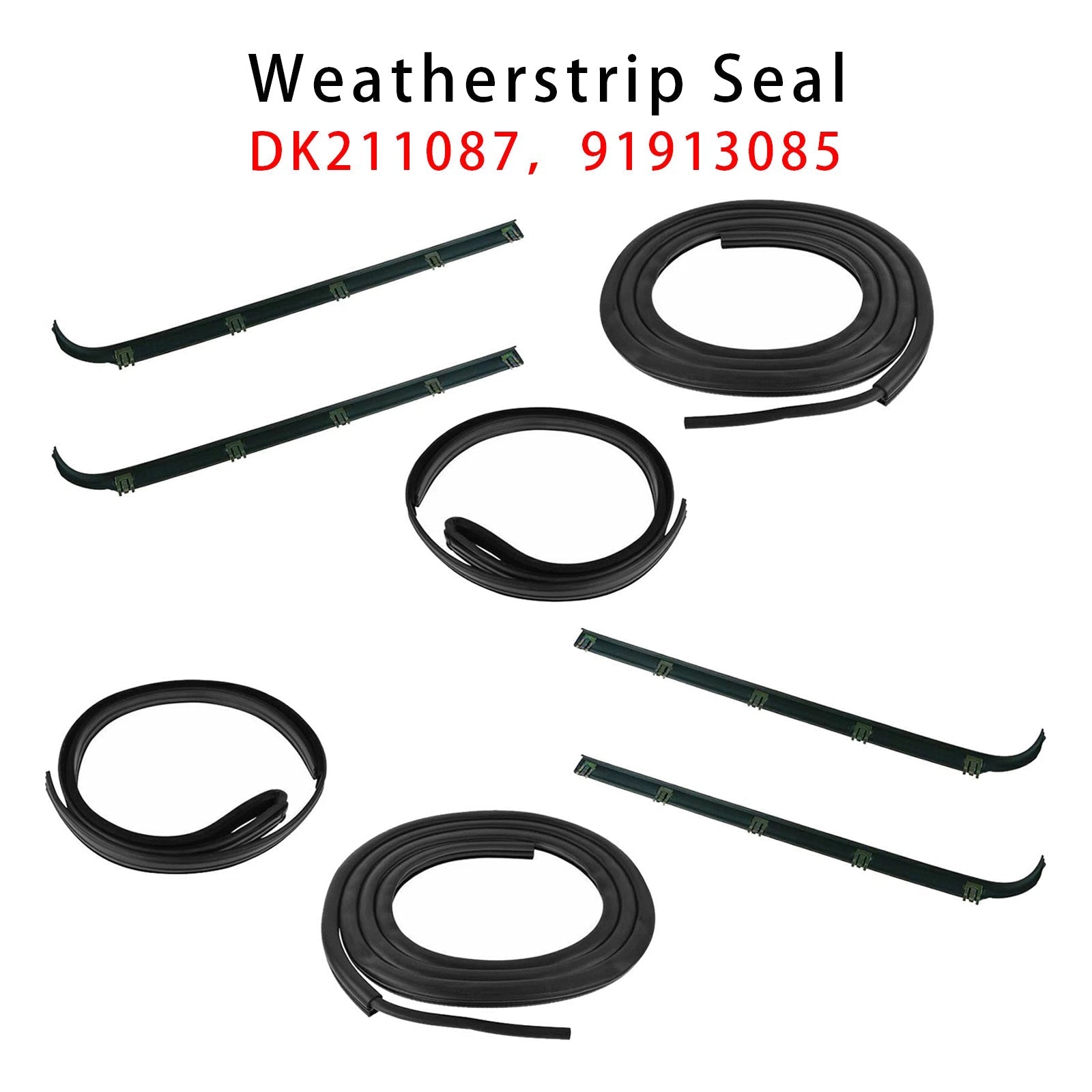 Ford F150 Front Door Weatherstrip Seal Kit 1987-1996 8-Piece Door Window Sweep Set