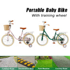 18 Inch Child's Bicycle with Basket for 7-9 Year Old Boys and Girls