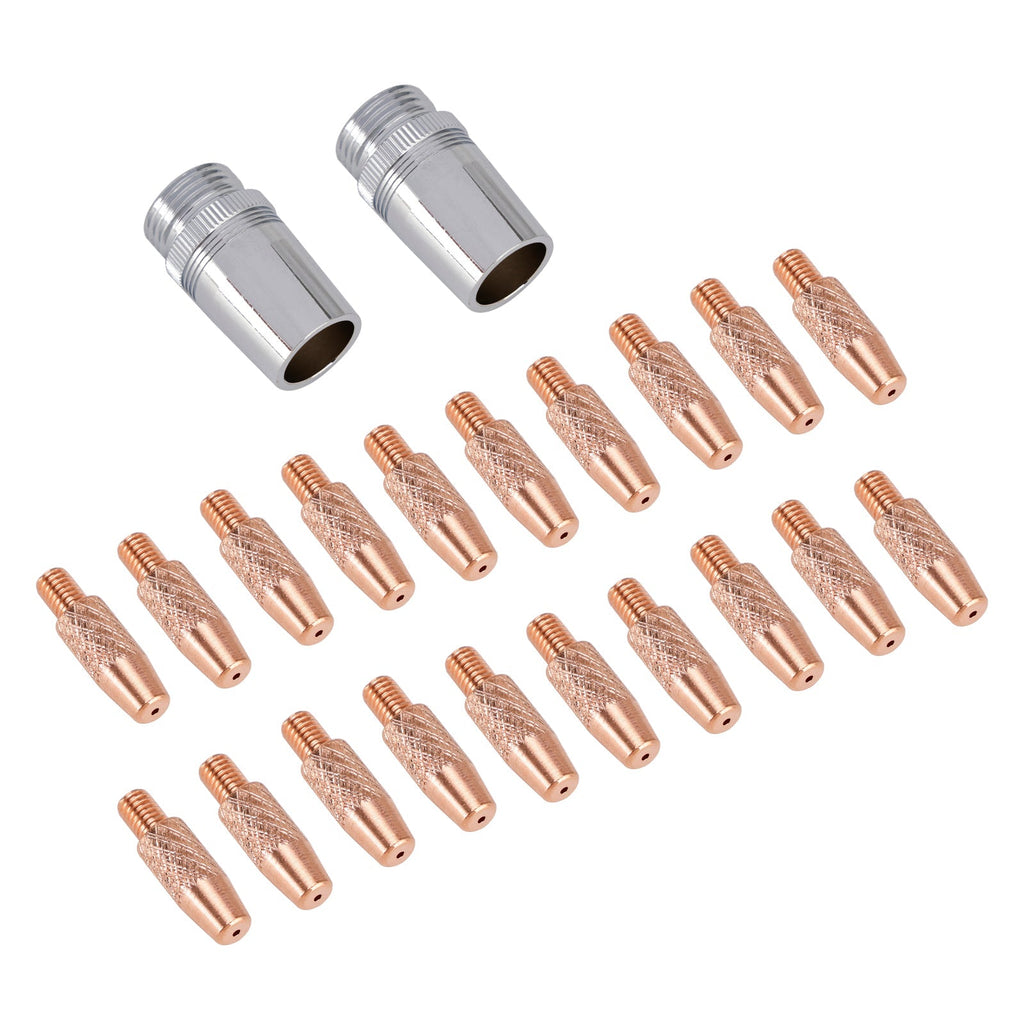 Miller Spoolmate 100/185/3035 Spool Gun Consumables: 20 Contact Tips + 2 Nozzles 186405
