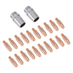 Miller Spoolmate 100/185/3035 Spool Gun Consumables: 20 Contact Tips + 2 Nozzles 186405