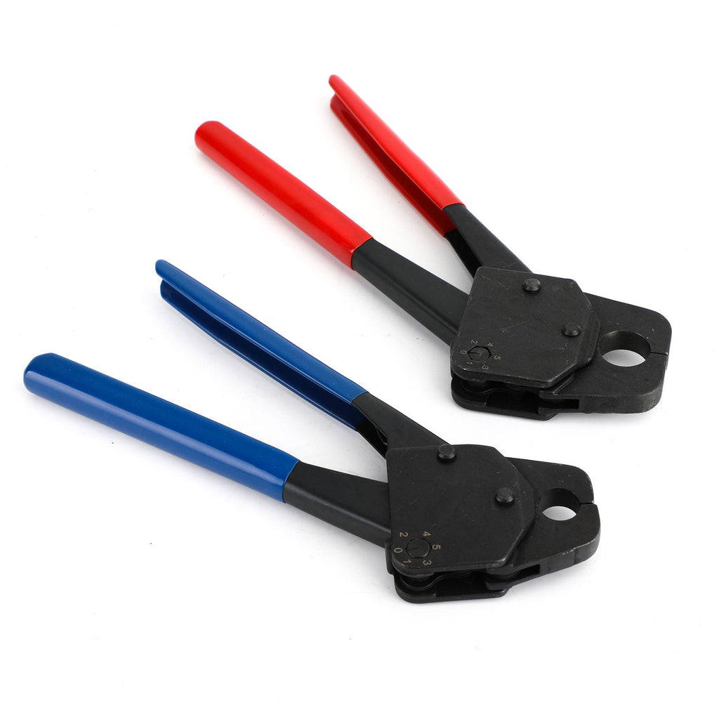 1/2" and 3/4" Pex Crimper Combo Set with Go No-Go Gauge and Angle Tool