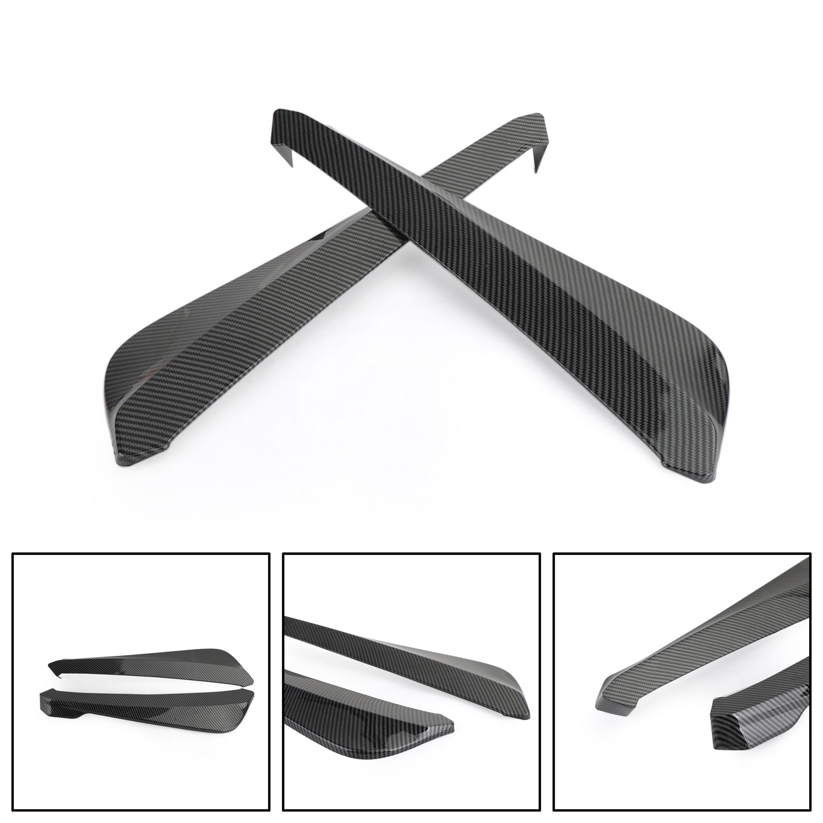 19 Inch Generic Rear Bumper Spoiler Diffuser Canard Splitter Valence Lip Carbon Fiber Finish