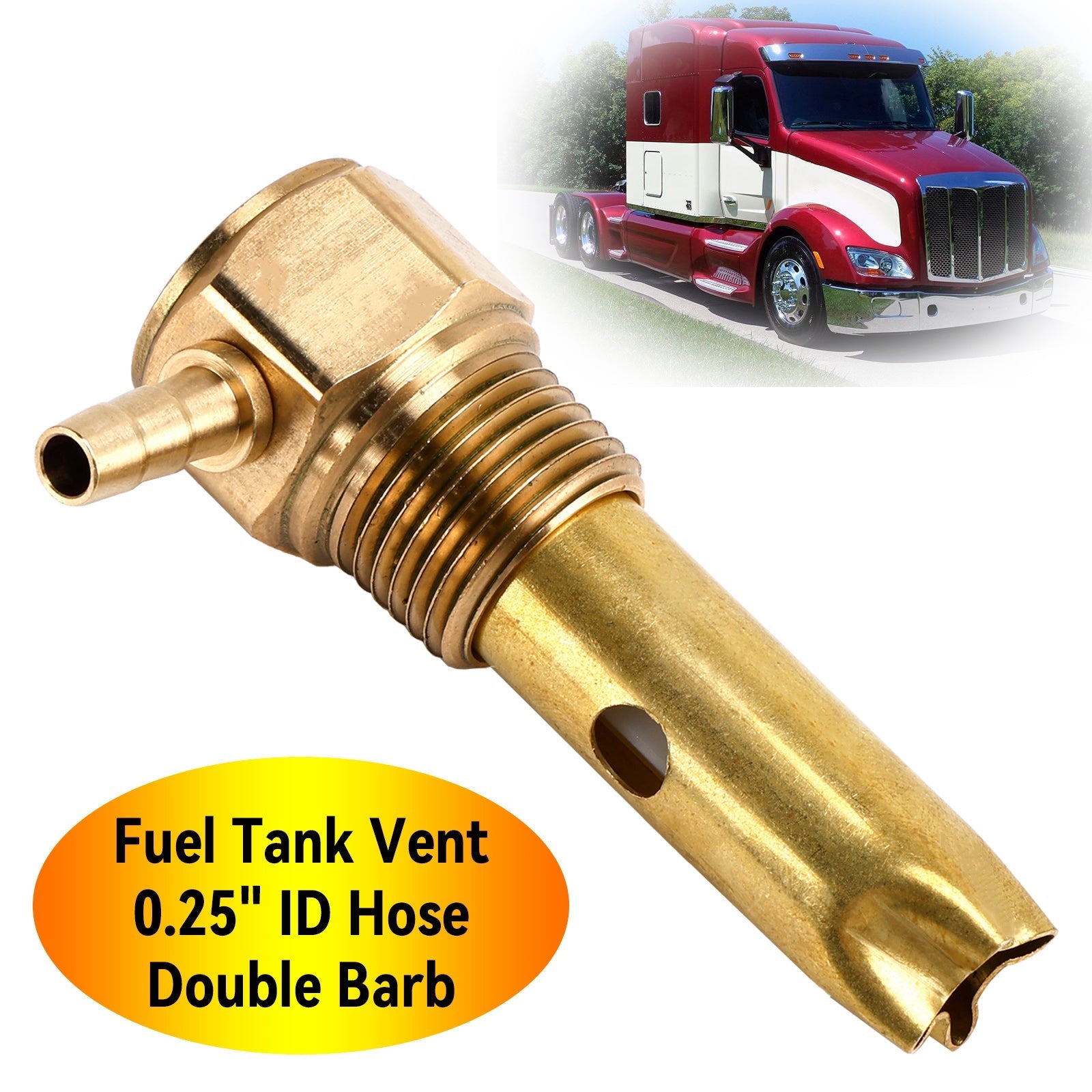 Double Barb 0.25" Inner Diameter Fuel Tank Vent Assembly FTA-V-50-02 Peterbilt Compat