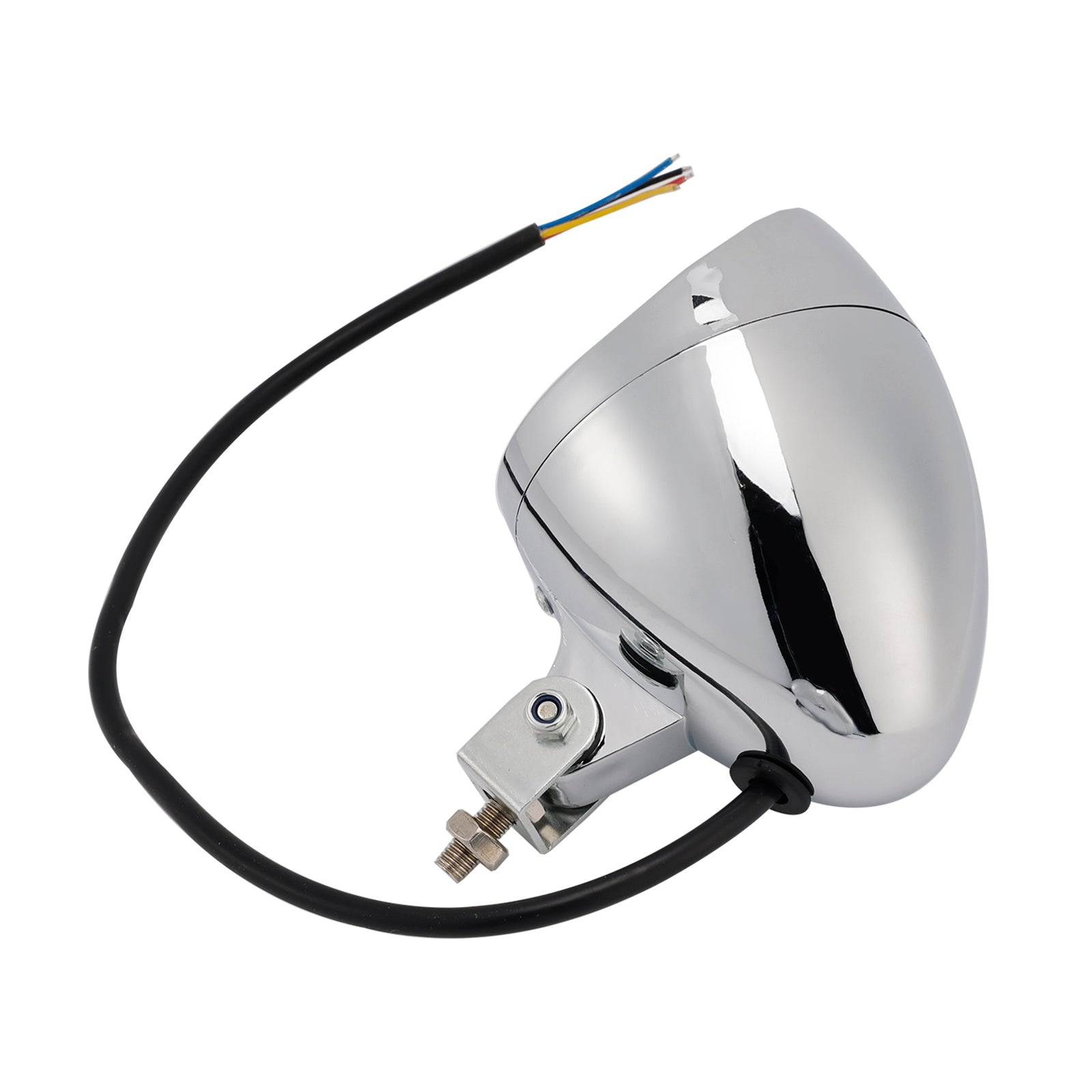 18 LED Chrome Motorcycle Headlight Spotlight with Universal Color-Changing Switch