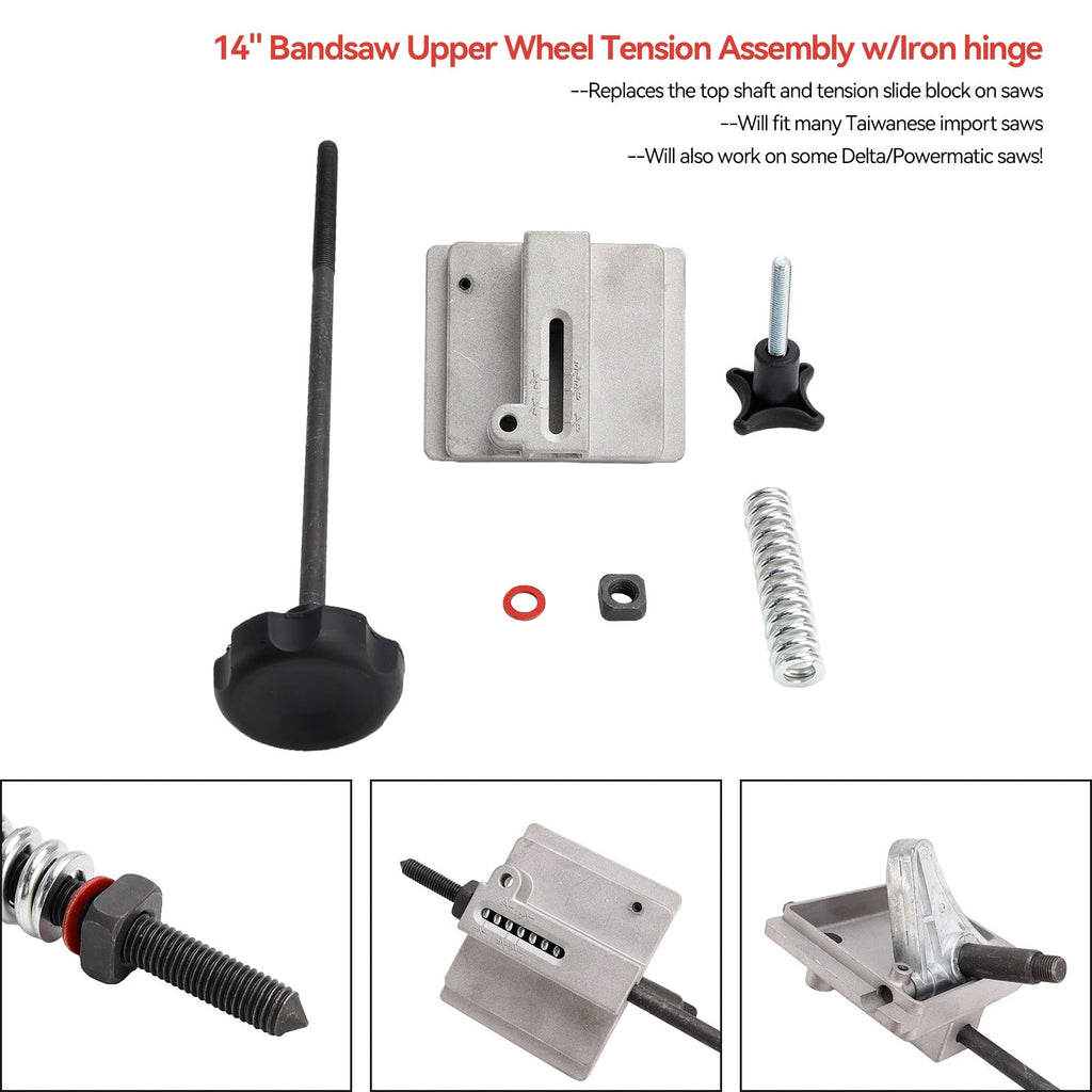 14 Inch Bandsaw Tension Wheel Assembly Iron Hinge Delta Powermatic Replacement