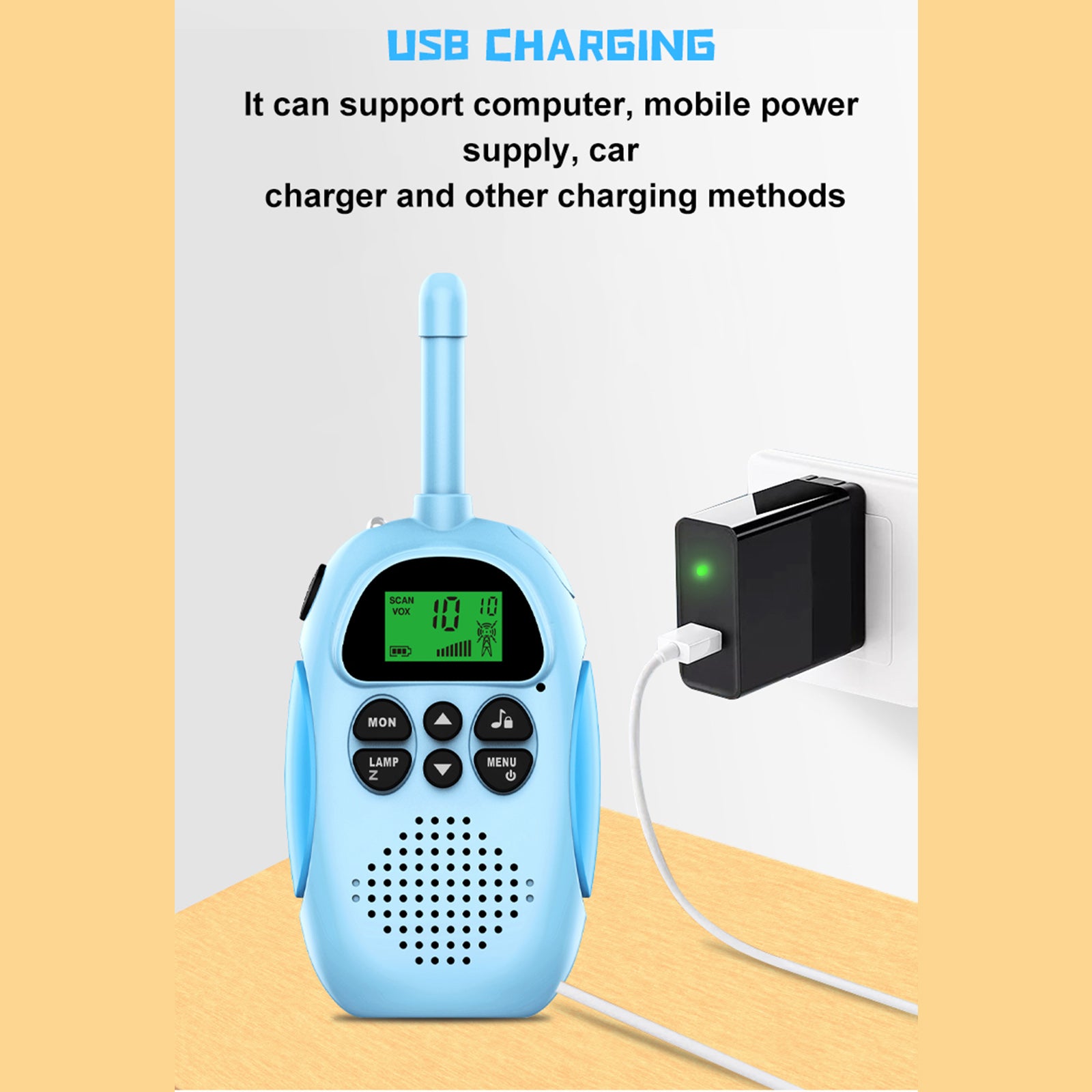 2 Pack Handheld Kids Two Way 22 Channel Walkie Talkies 3 KM Communication Range
