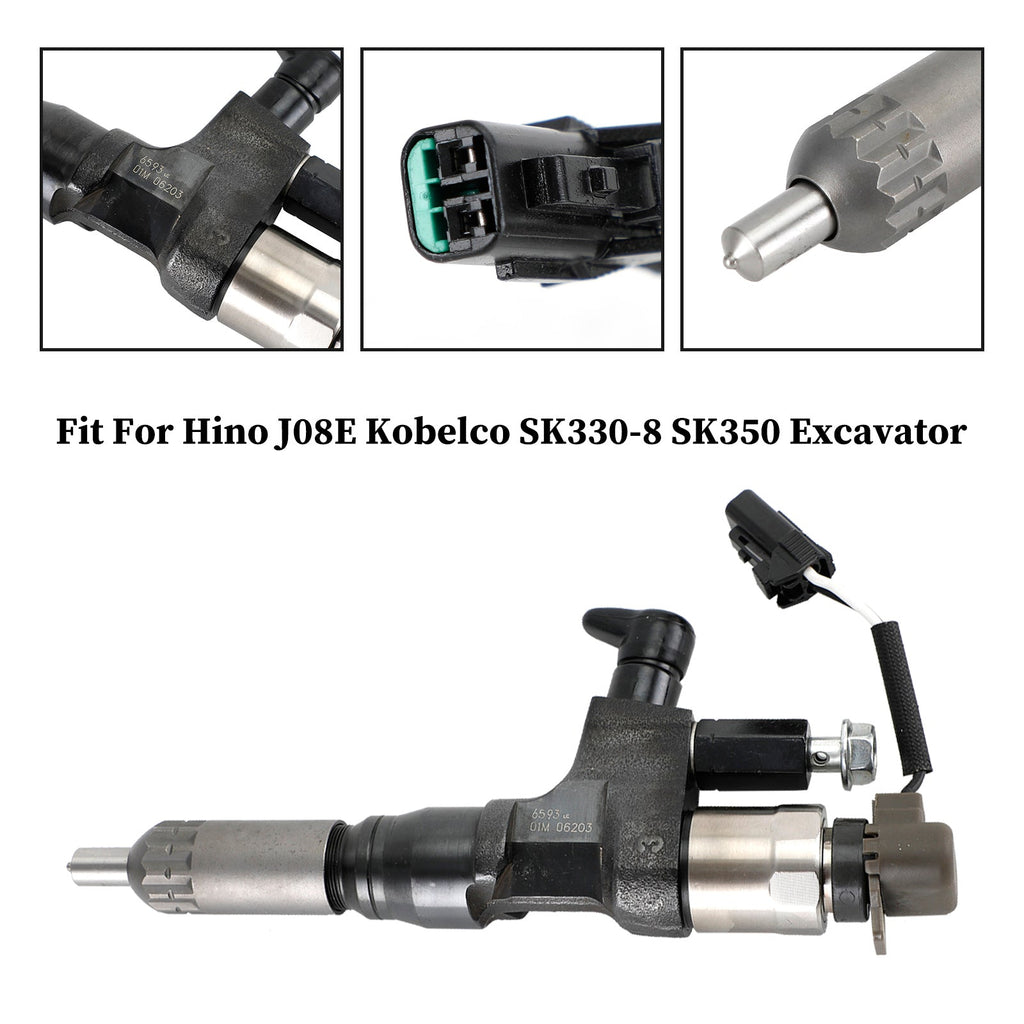 095000-6593 Diesel Fuel Injector for Hino J08E Kobelco 3.8 4.7 1984-2018 Single Unit