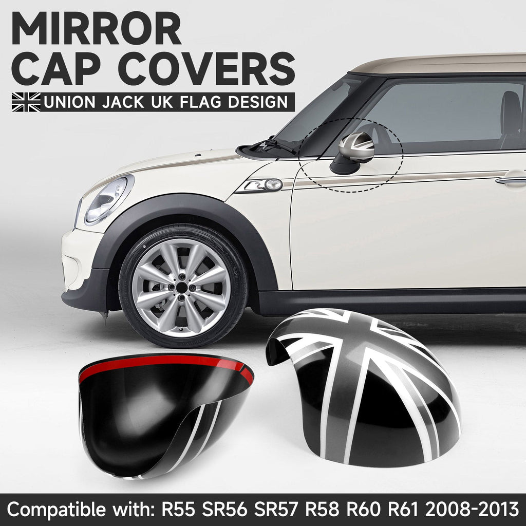 MINI Cooper R55 R56 R60 Power Folding Mirror Covers Union Jack Design - Pair Generic CA Market