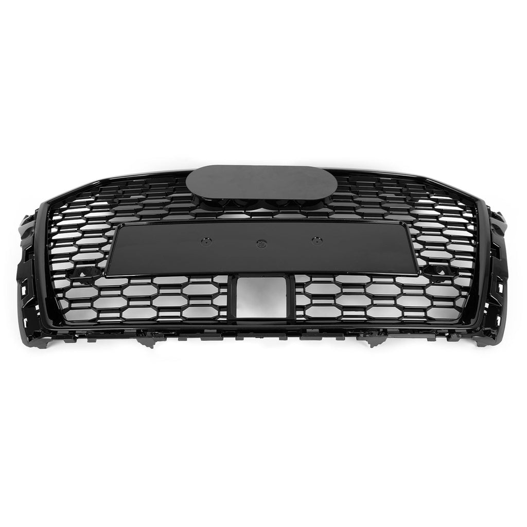 17-19 Audi A3 S3 Front Grille Honeycomb RS3 Design ACC Compatible Gloss Black