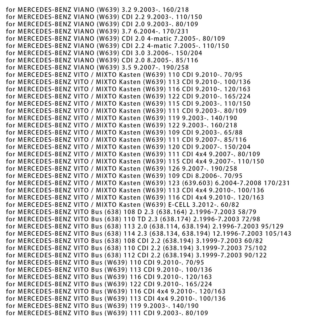 09.2007-on MERCEDES-BENZ VITO Bus (W639) 115 CDI 4x4 110/150 Propshaft Drive Shaft 2211mm Length 6394103206