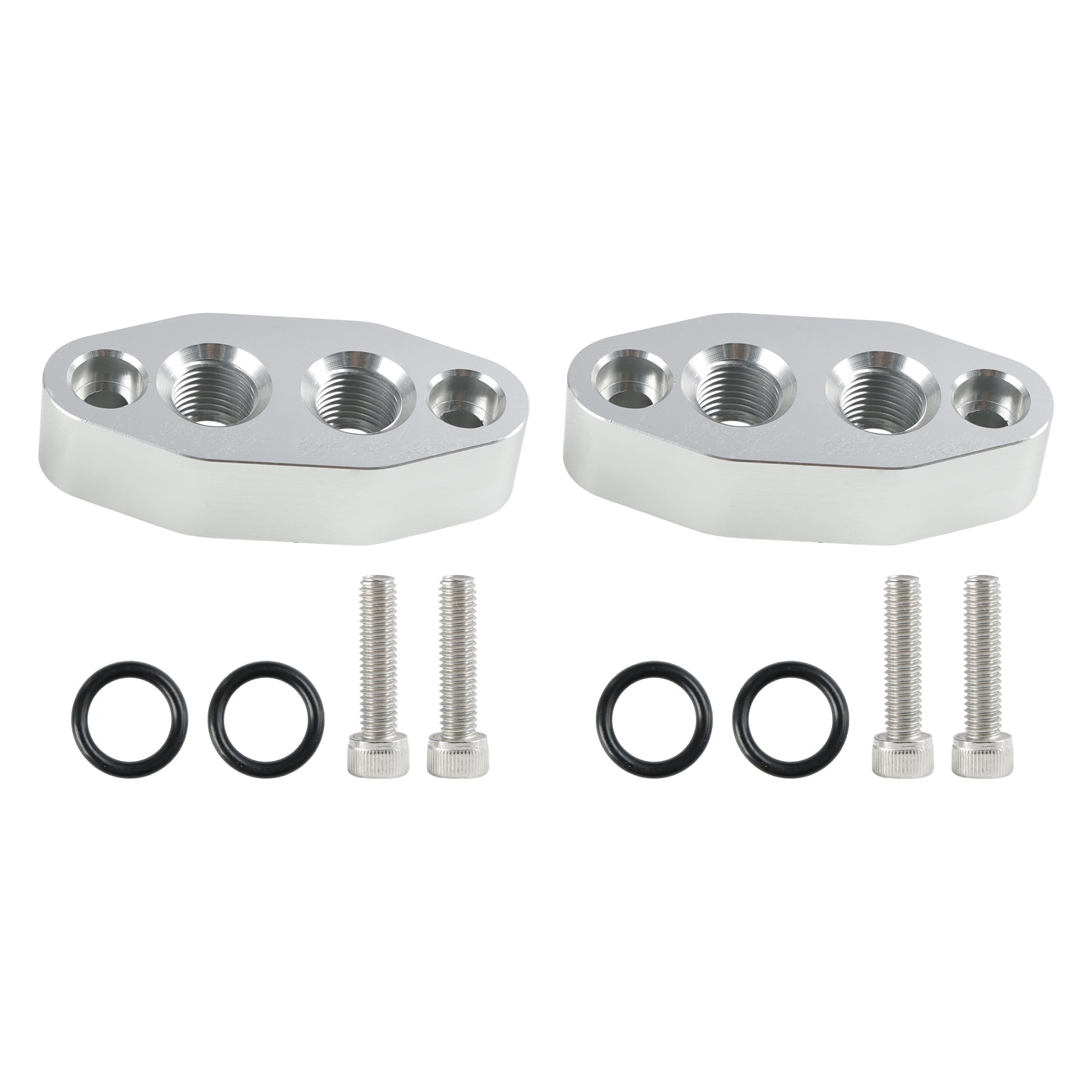 LS Engine Oil Cooler Adapter -6AN ORB Ports Pair In/Out Sandwich Plate 2 Pack