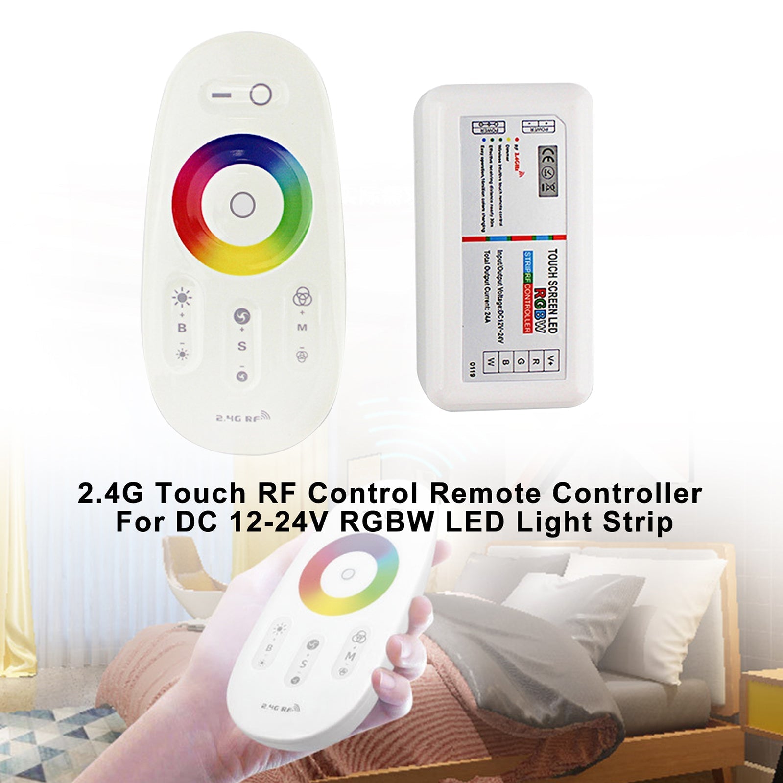 DC 12-24V RGBW LED Strip Lights 2.4G Touch Remote Controller