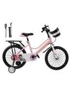 18" Youth Bike with Kickstand, Training Wheels and Baggage Rack - Pink
