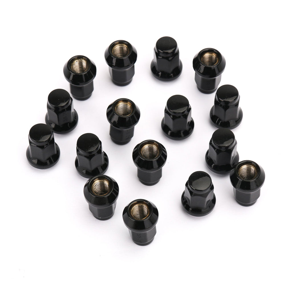 16 Piece 3/8" 24 Tapered Black Lug Nuts Compatible with Polaris Ranger RZR Sportsman XP