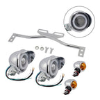 22 Chrome Motorcycle Spotlight Headlight Lamp Universal Coler Switch Fits