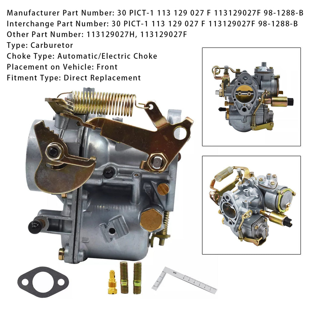 1946-1948 Volkswagen Standard Carburetor Kit 30 Pict-1 with Electric Choke 113129027F