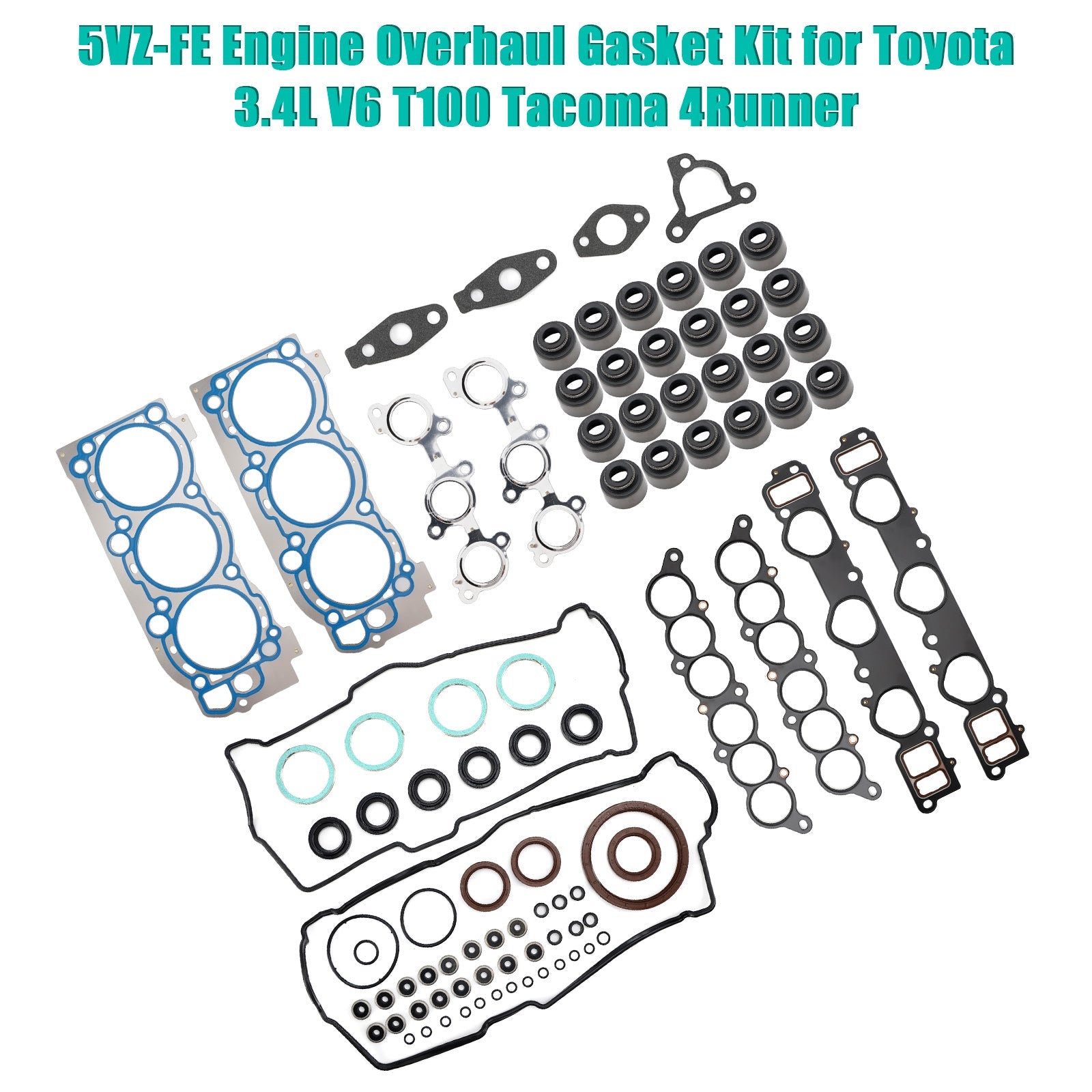 04111-62130 5VZ-FE Engine Gasket Set for 1996-2004 Toyota Land Cruiser Prado Complete Overhaul