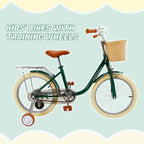18 Inch Children's Bike for Boys and Girls Ages 7-9 with Front Basket