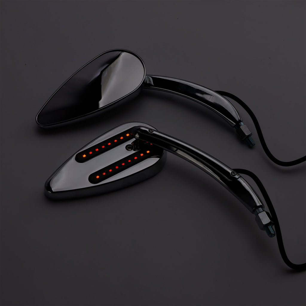 Custom Chrome LED Turn Signal Mirrors for 1990-2021 Electra Street Road Glide