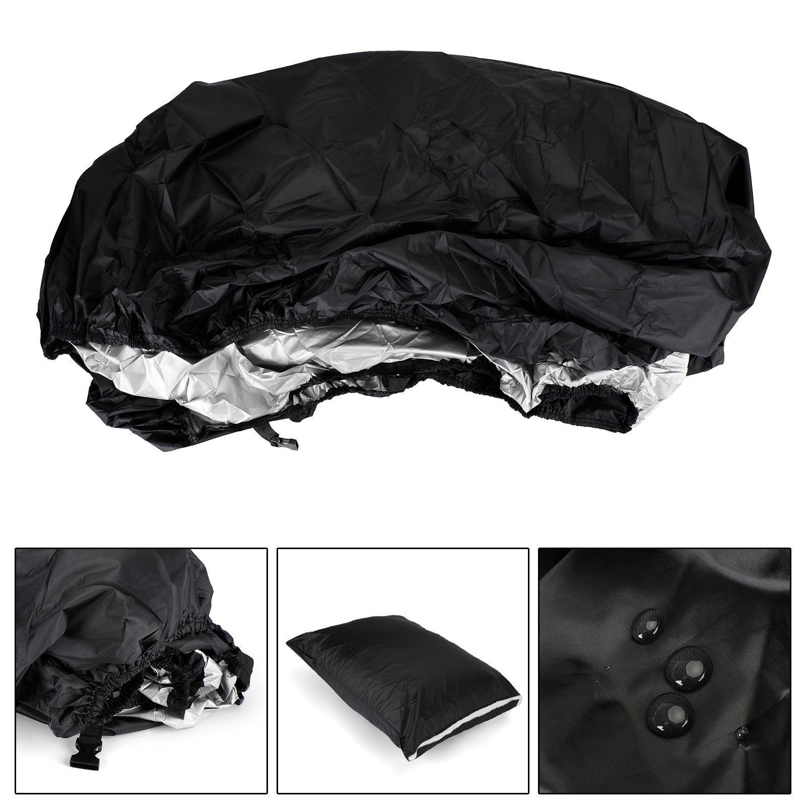14 to 16 Foot V-Hull Fishing Boat Trailerable Cover Black Waterproof Heavy Duty