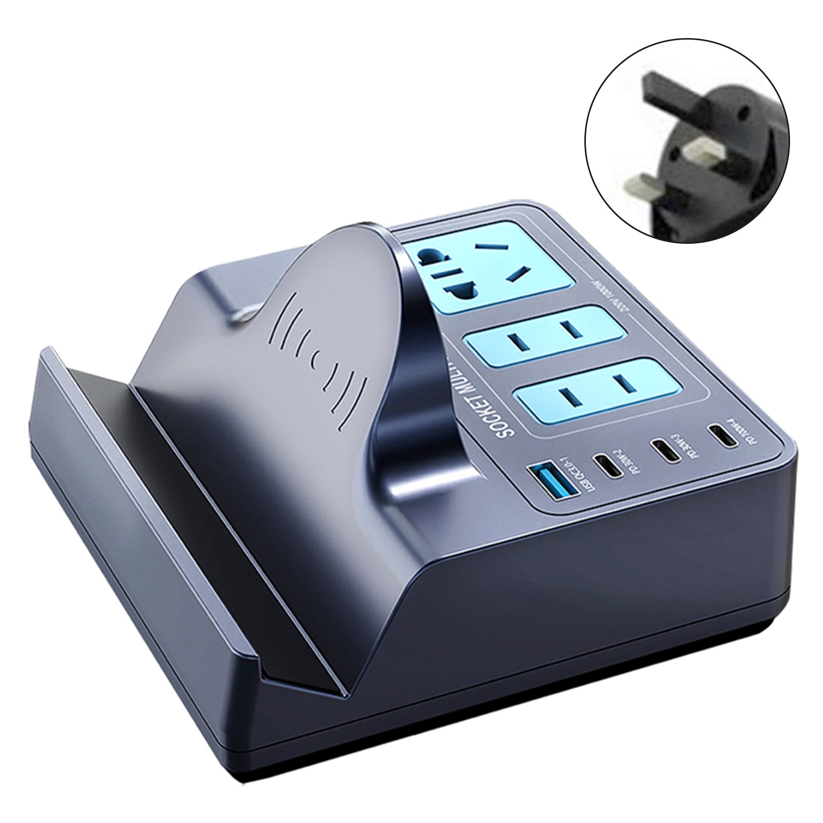 140W PD100W Fast Wireless Smart Charging Station Socket for Notebooks and Quick Charge Enabled Vehicles